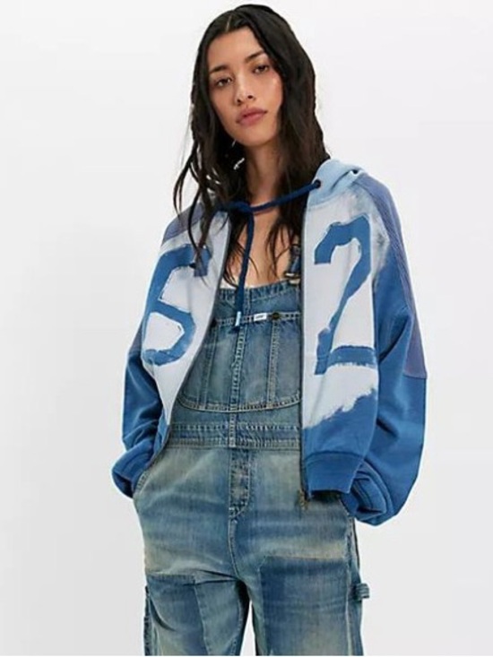 Free People Tops - Free People Wild Blues 62 Zip Hoodie NWT We The Free Blue
